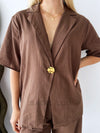 By Frankie / Mali Button Pant Set - Chocolate