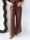 By Frankie / Mali Button Pant Set - Chocolate