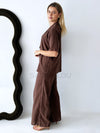 By Frankie / Mali Button Pant Set - Chocolate