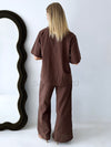 By Frankie / Mali Button Pant Set - Chocolate