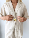 By Frankie / Mali Button Pant Set - Oatmeal