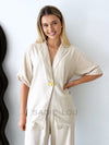 By Frankie / Mali Button Pant Set - Oatmeal