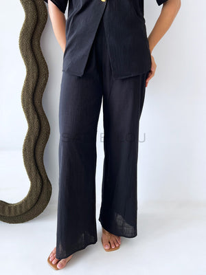 By Frankie / Mali Button Pant Set - Black