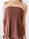 By Frankie / Connie PinStripe Pant Set - Choc