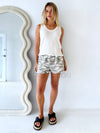 By Frankie / Light Camo Heartbreaker Shorts