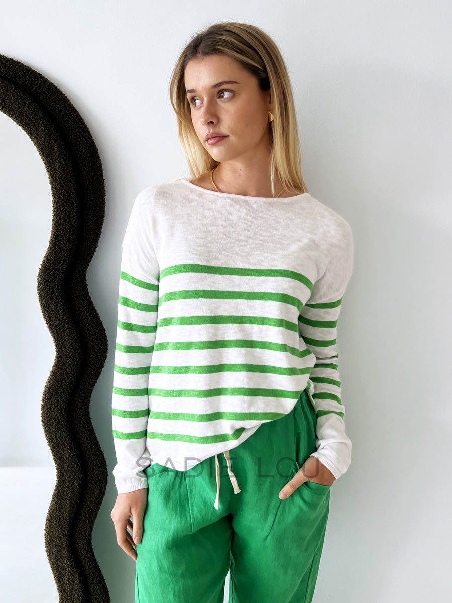 Little lies / Bobbie Top - White/Green