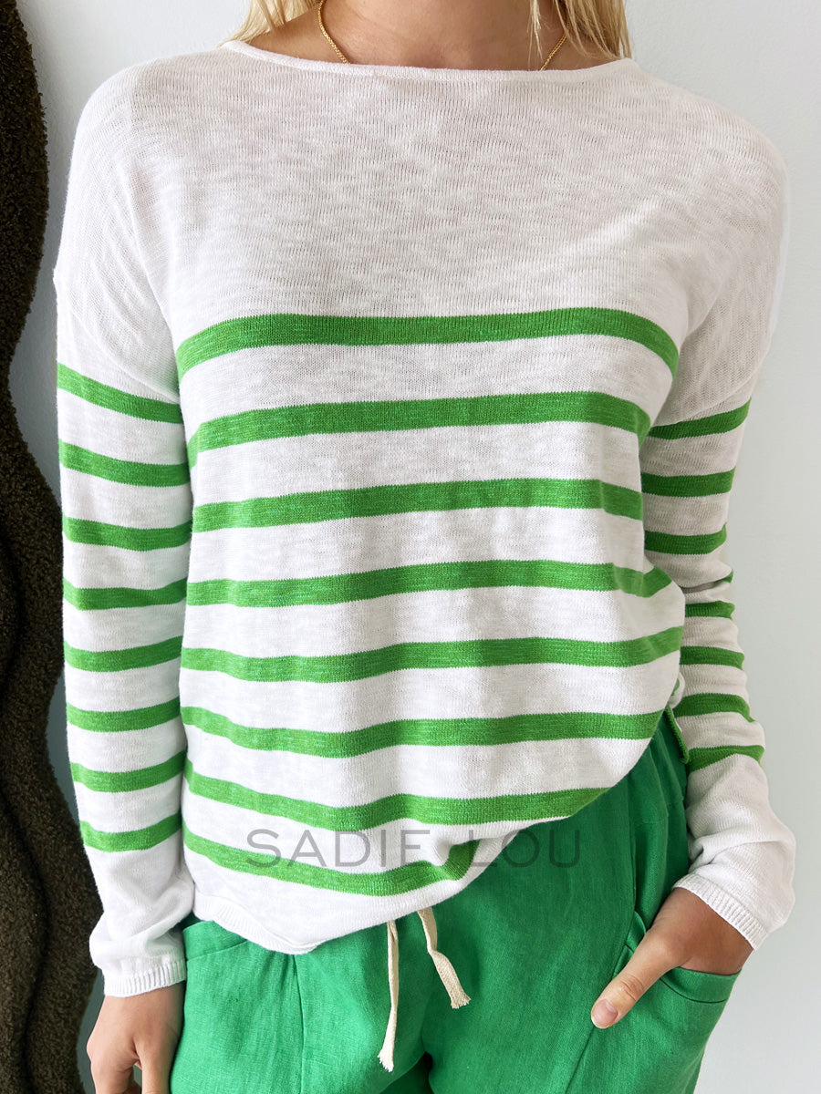 Little lies / Bobbie Top - White/Green