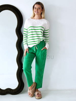Little lies / Bobbie Top - White/Green