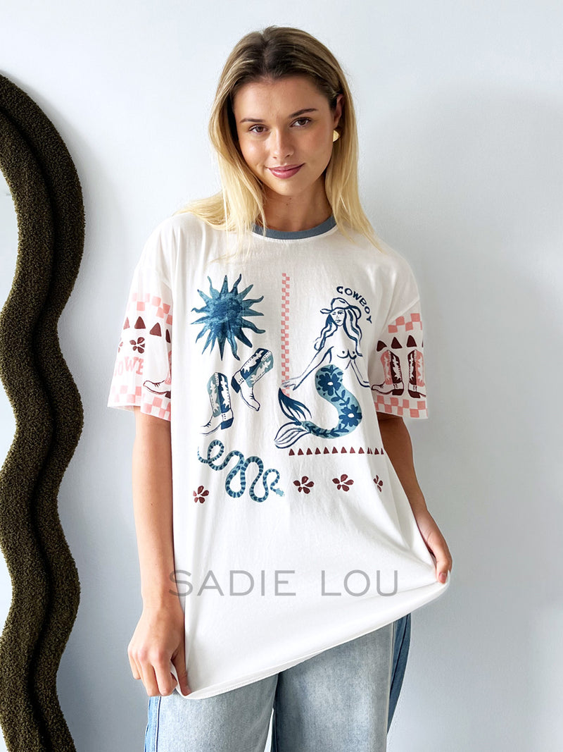 Cowboy Mermaid Tee