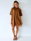 By Frankie / Sofia Lace Tee Mini Dress - Chocolate