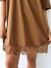 By Frankie / Sofia Lace Tee Mini Dress - Chocolate