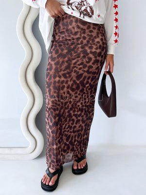 By Frankie / Benni Leopard Maxi Skirt