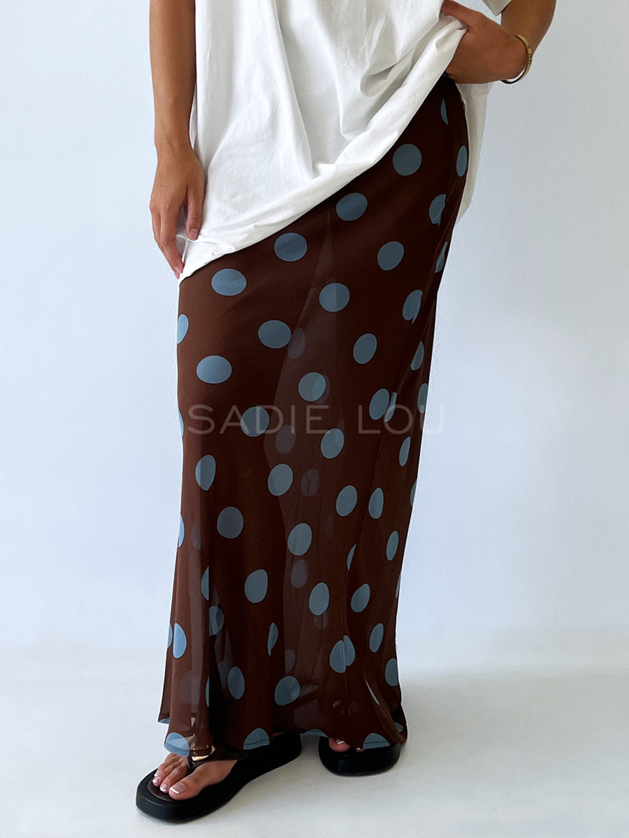 By Frankie / Whisper Polka Maxi Skirt