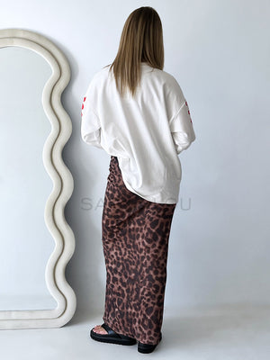 By Frankie / Benni Leopard Maxi Skirt
