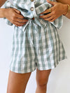 By Frankie / Cora Panel Set - Sage Gingham