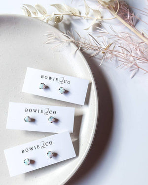 Bowie & Co / Opal Stud Earrings: Rose Gold