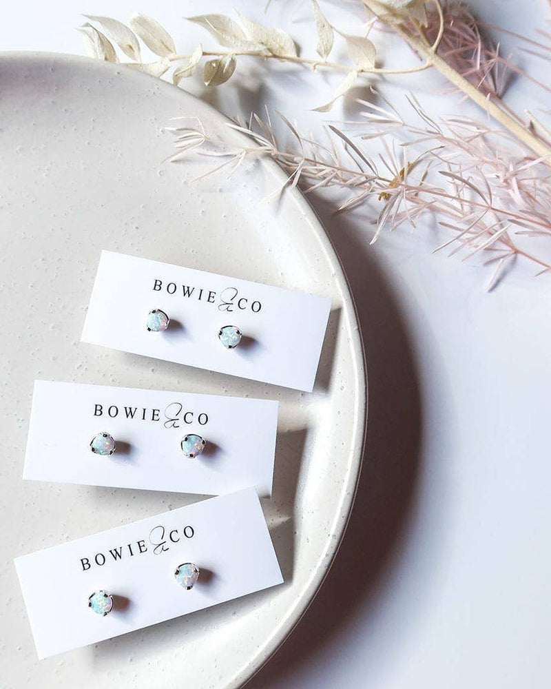 Bowie & Co / Opal Stud Earrings: Rose Gold