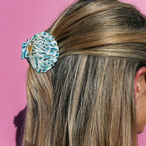 Kingston Jewellery / Teal Terrazzo Shell Clip