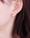 Bowie & Co / Mini Heart Stud Earrings: Silver