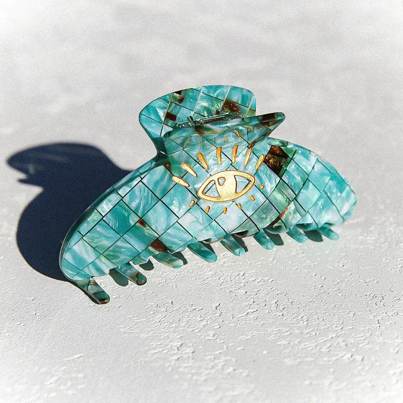 Kingston Jewellery / Hair Claw Teal Check