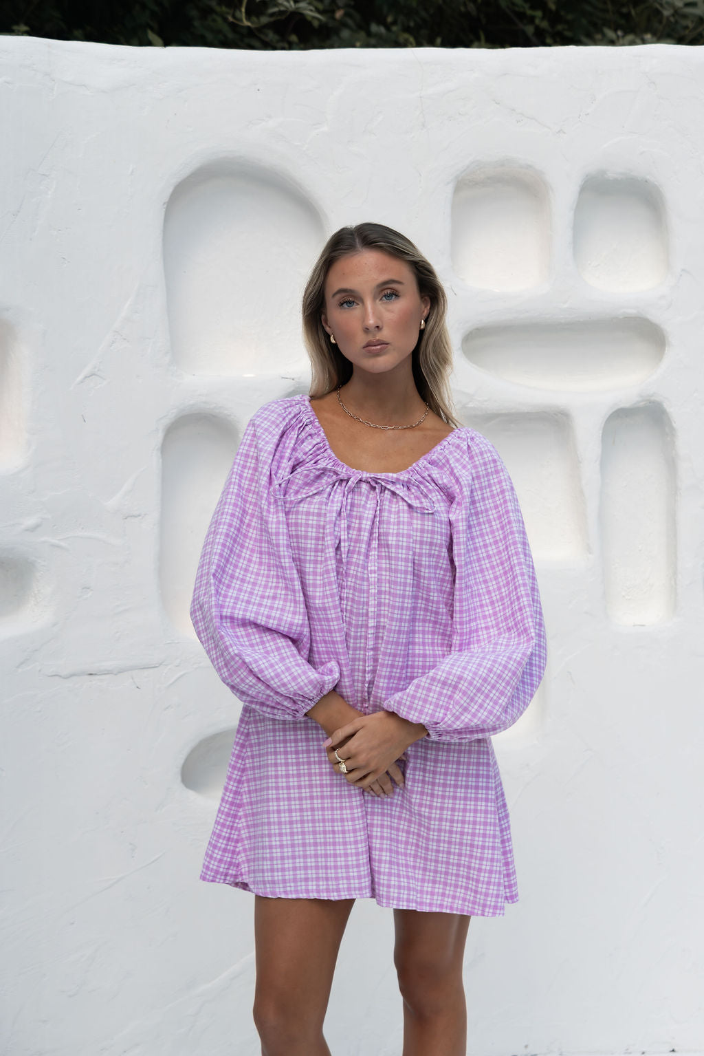 Häll Störe / Effy Dress - Lavender Gingham