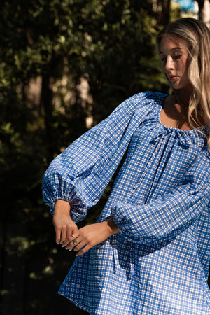 Häll Störe / Effy Dress - Cobalt Gingham