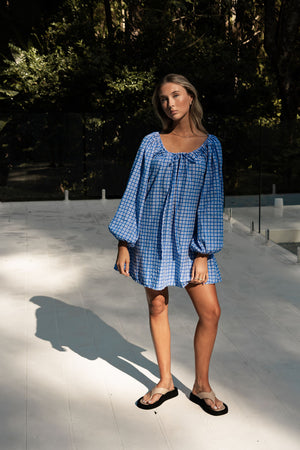 Häll Störe / Effy Dress - Cobalt Gingham