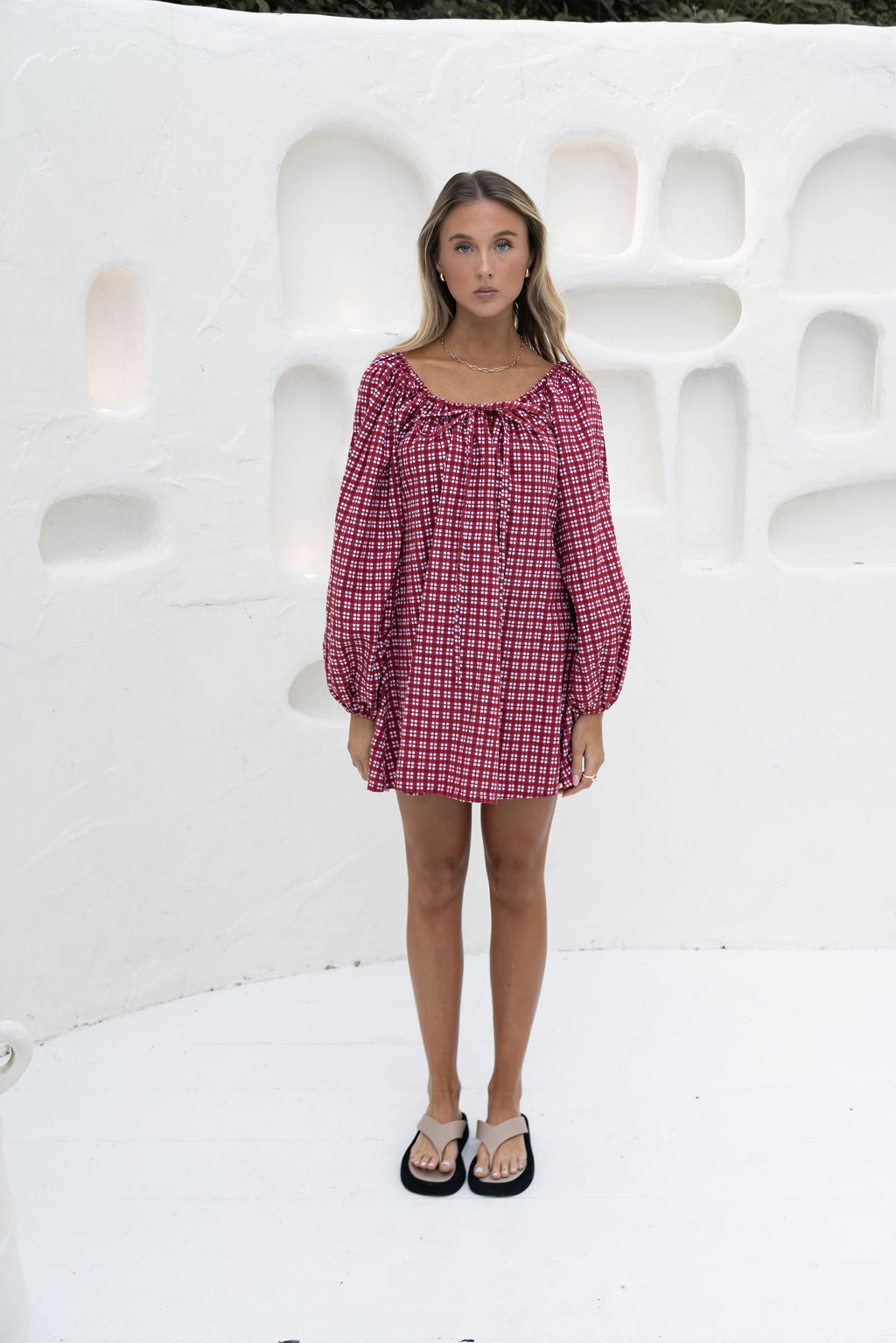 Häll Störe / Effy Dress - Merlot Gingham