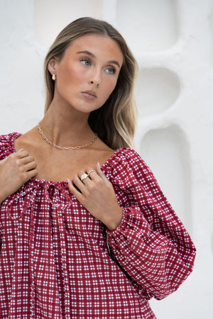 Häll Störe / Effy Dress - Merlot Gingham