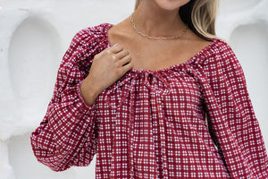 Häll Störe / Effy Dress - Merlot Gingham