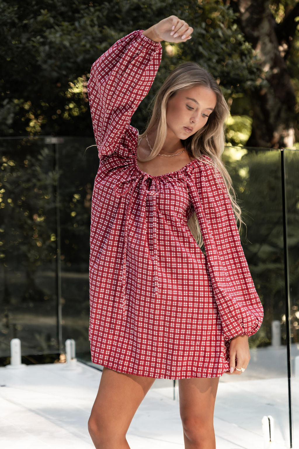 Häll Störe / Effy Dress - Merlot Gingham