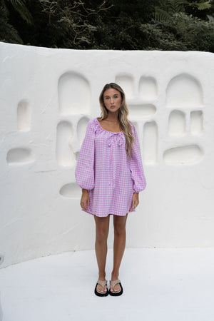 Häll Störe / Effy Dress - Lavender Gingham