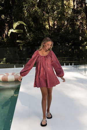 Häll Störe / Effy Dress - Merlot Gingham