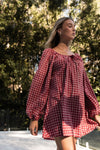 Häll Störe / Effy Dress - Merlot Gingham