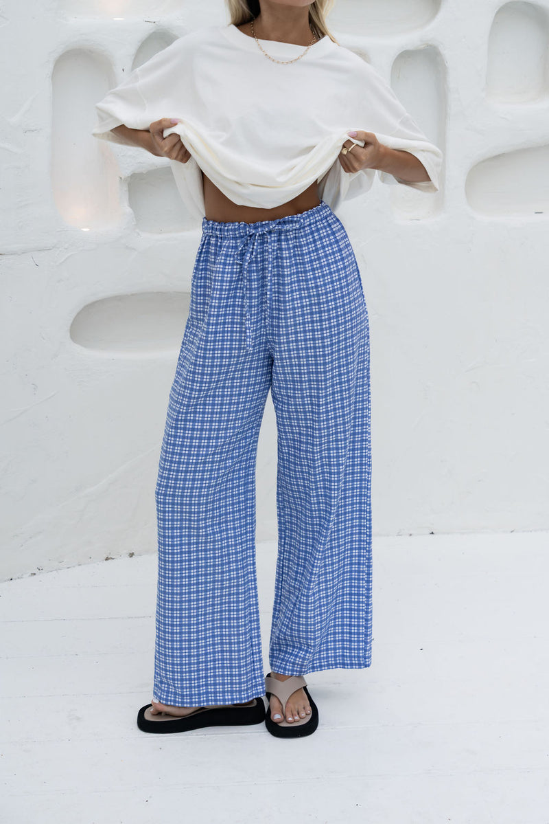 Häll Störe / Bobbi Pant - Cobalt Gingham