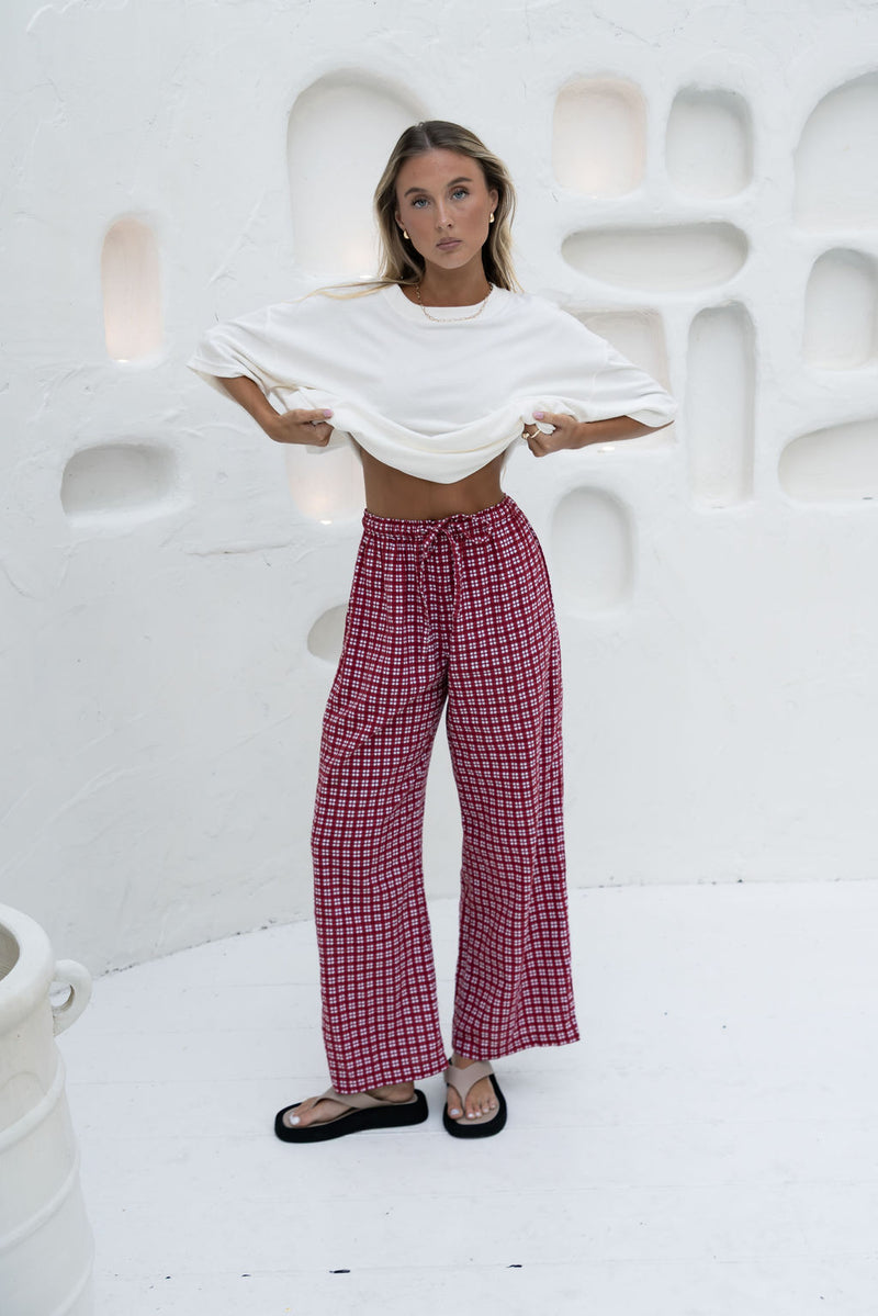 Häll Störe / Bobbi Pant - Merlot Gingham