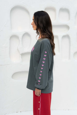 Häll Störe / Bloom Long Sleeve - Charcoal