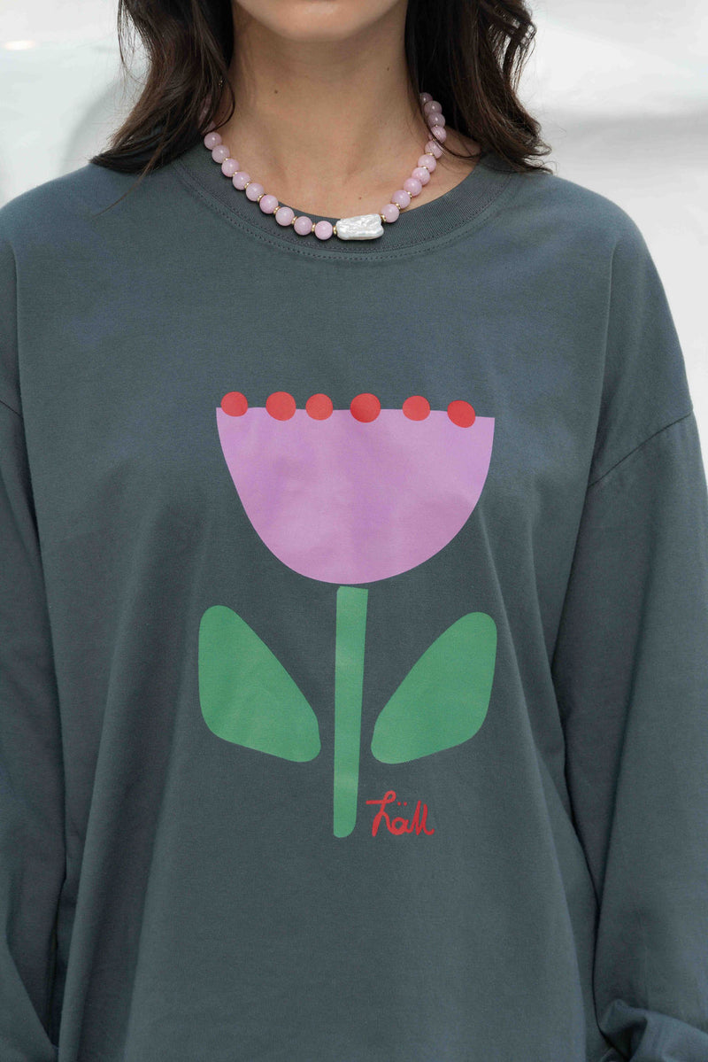 Häll Störe / Bloom Long Sleeve - Charcoal