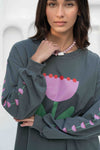 Häll Störe / Bloom Long Sleeve - Charcoal