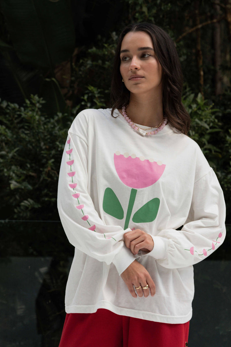 Häll Störe / Bloom Long Sleeve - White